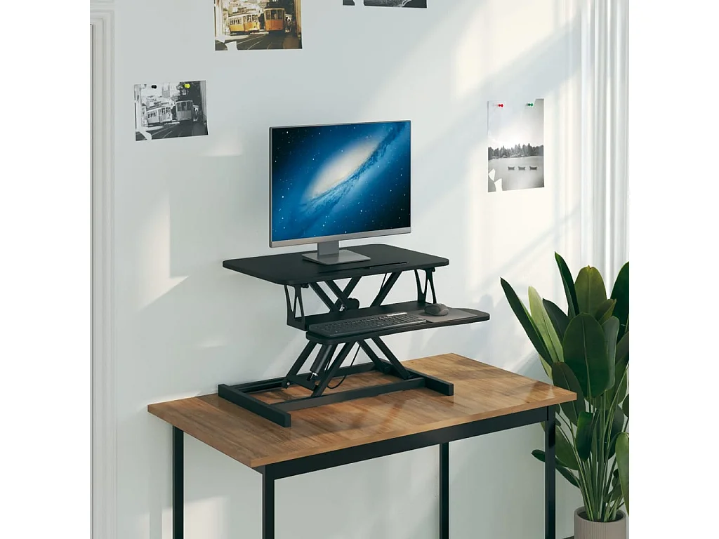 Norbert-Paul  Bureau de travail réglable 60x40x(13-41,5) cm Acier et bois