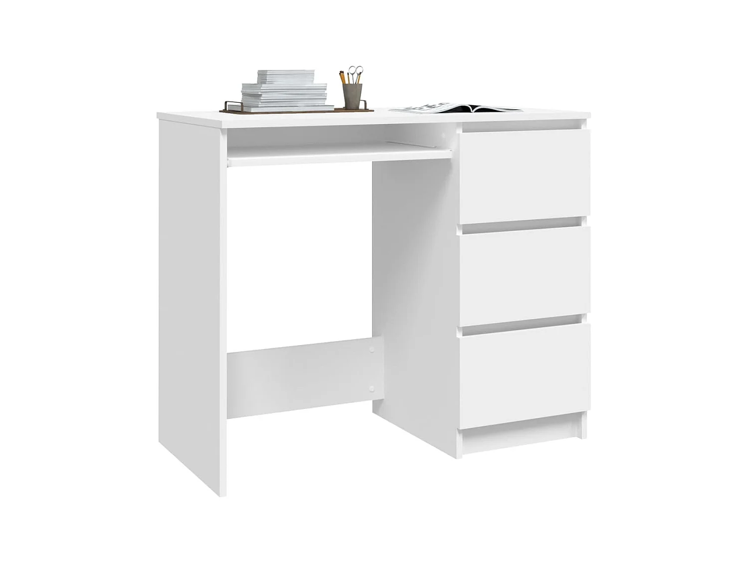 Rand Dean  Bureau Blanc 90x45x76 cm Bois d’ingénierie