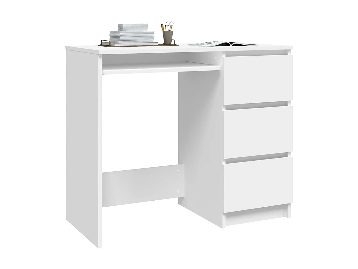 Rand Dean  Bureau Blanc 90x45x76 cm Bois d’ingénierie
