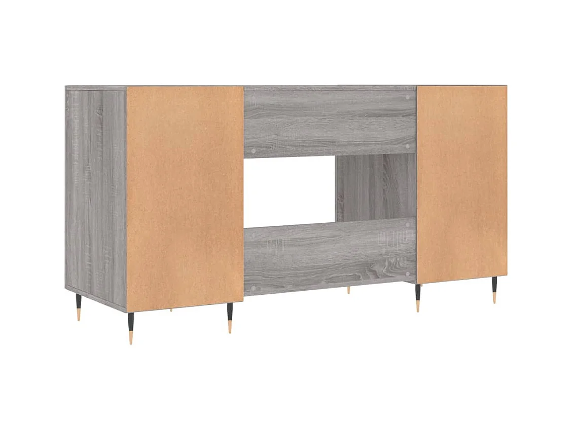Kahina  Bureau sonoma gris 140x50x75 cm bois d'ingénierie