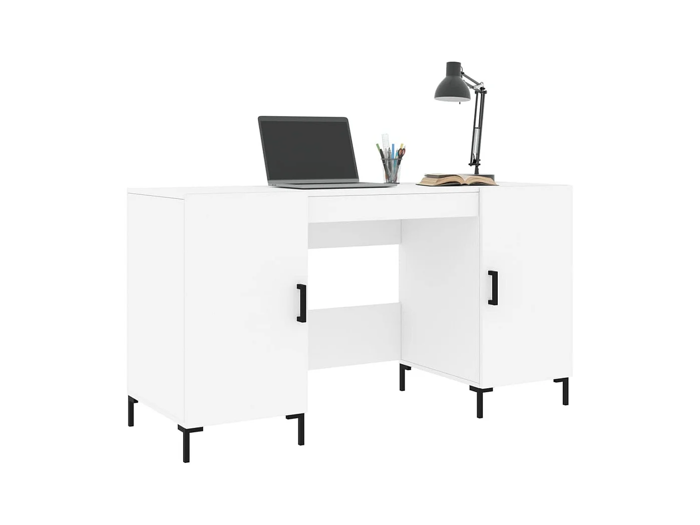 Ljorin  Bureau blanc 140x50x75 cm bois d'ingénierie