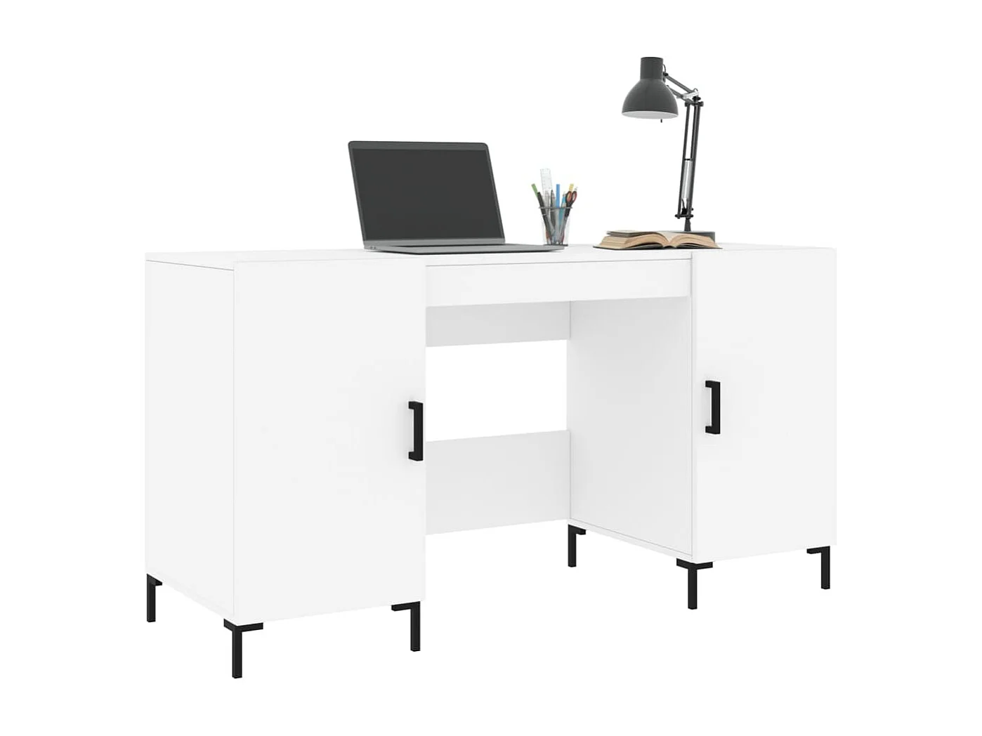 Ljorin  Bureau blanc 140x50x75 cm bois d'ingénierie