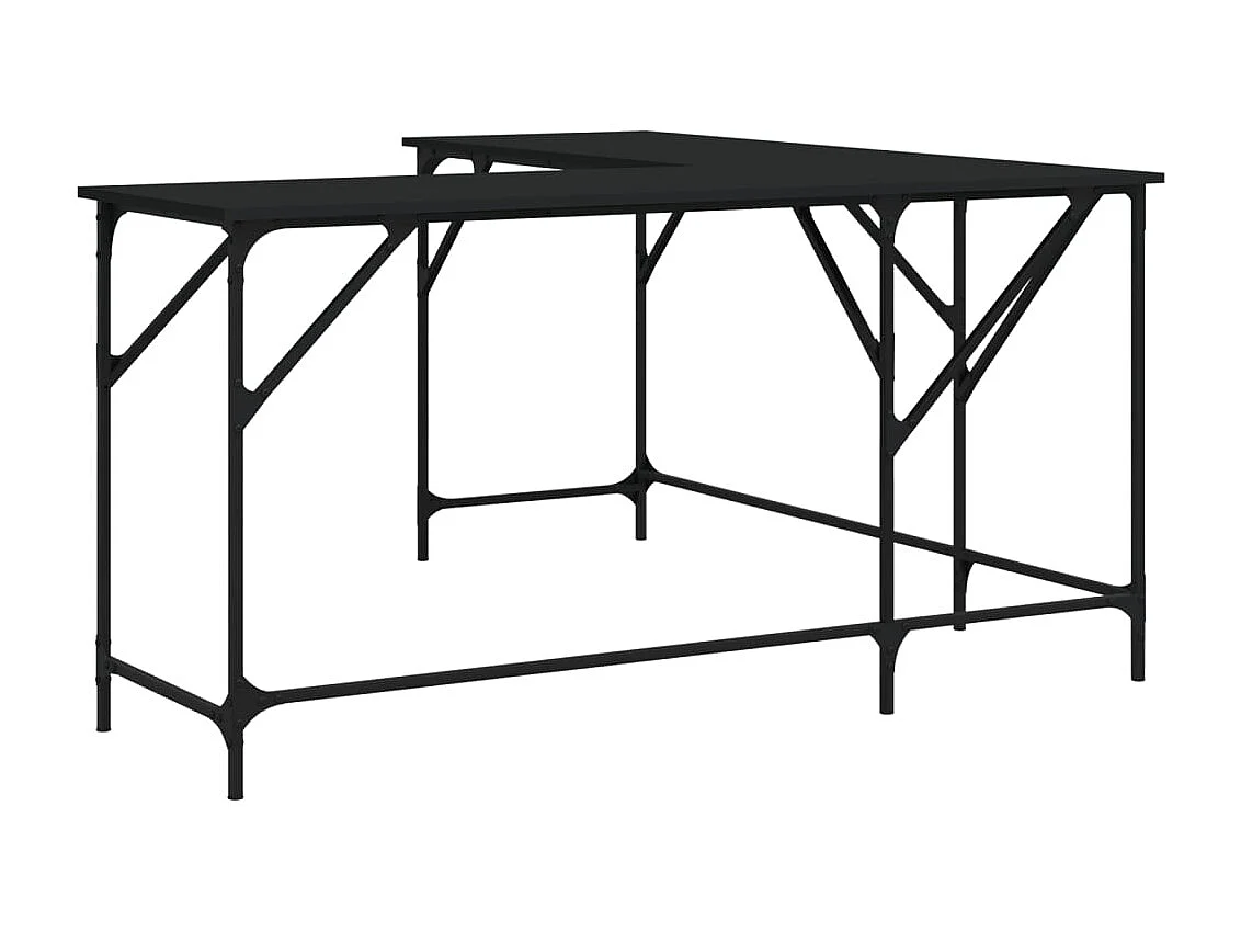 Prolenta Premium -  Bureau noir 149x149x75 cm bois d'ingénierie