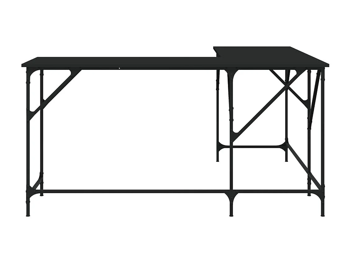 Prolenta Premium -  Bureau noir 149x149x75 cm bois d'ingénierie