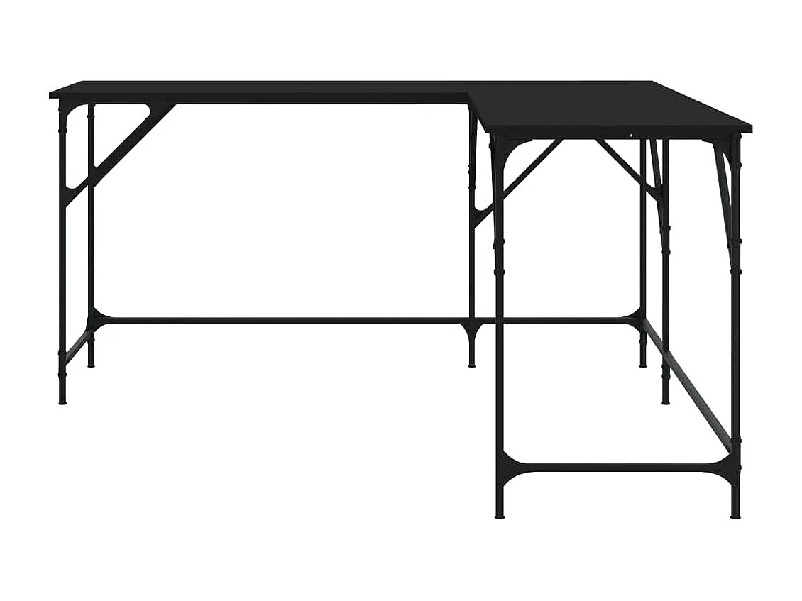 Prolenta Premium -  Bureau noir 149x149x75 cm bois d'ingénierie