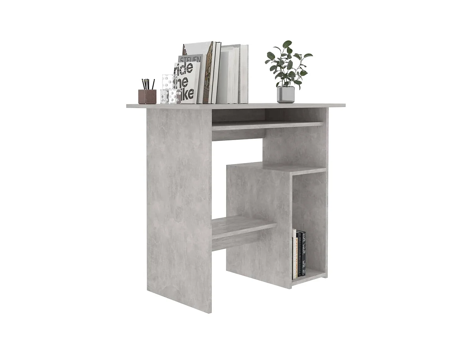 Liza  Bureau Gris béton 80x45x74 cm Bois d’ingénierie