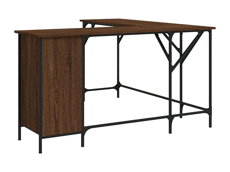 Nicklas  Bureau chêne marron 141x141x75 cm bois d'ingénierie