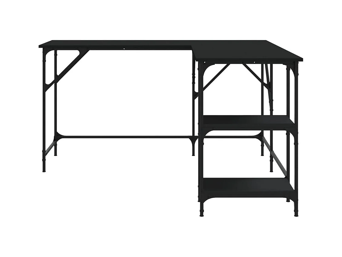 Selma  Bureau noir 139x139x75 cm bois d'ingénierie