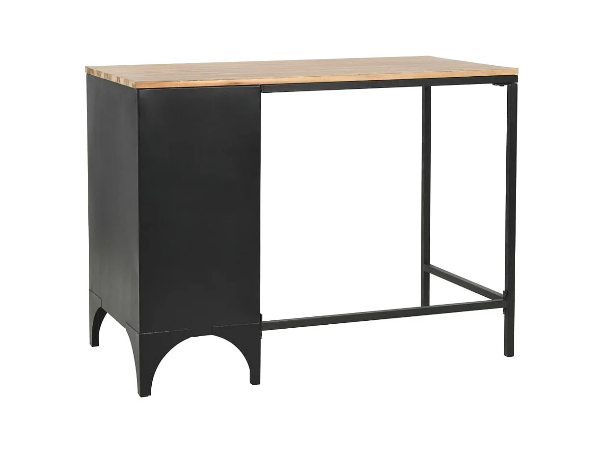 Garden Furniture -  Bureau à piédestal unique Bois de sapin et acier 100x50x76 cm