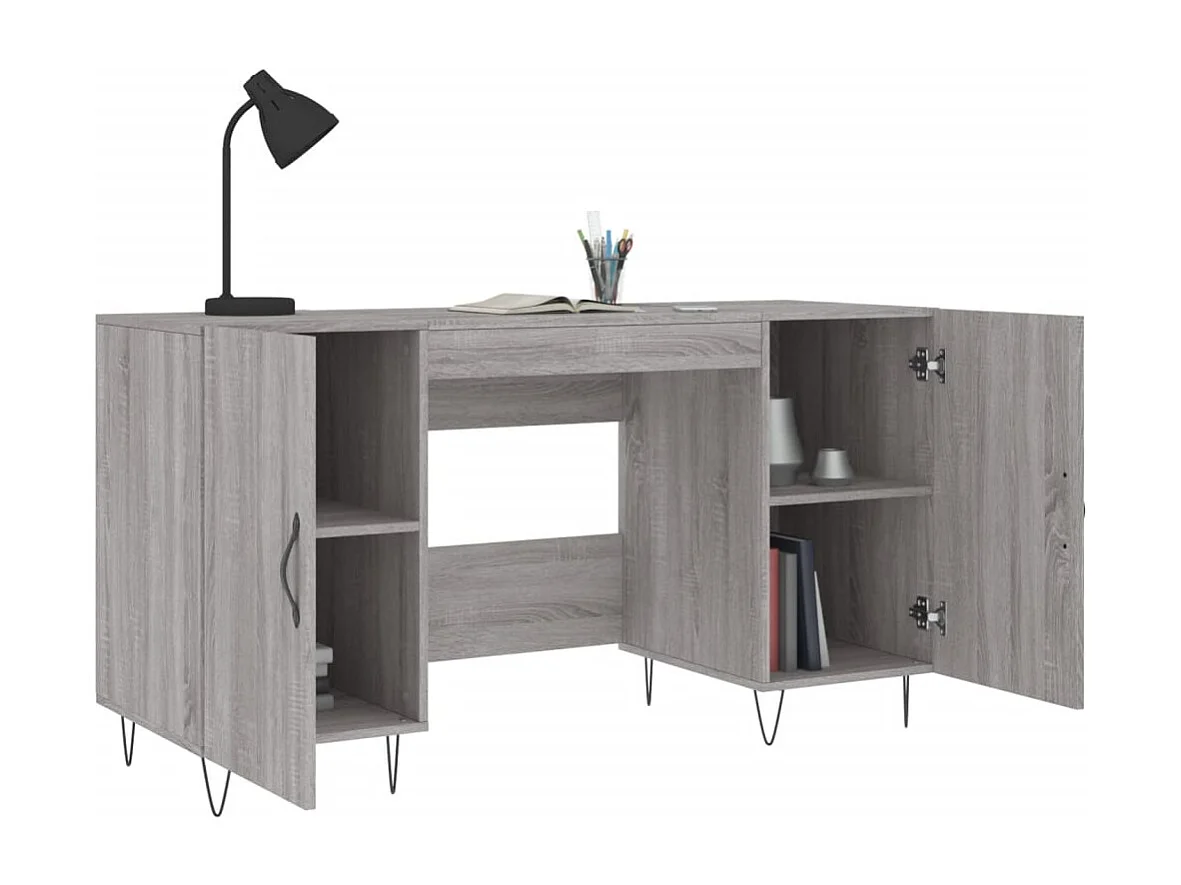 Jett  Bureau sonoma gris 140x50x75 cm bois d'ingénierie