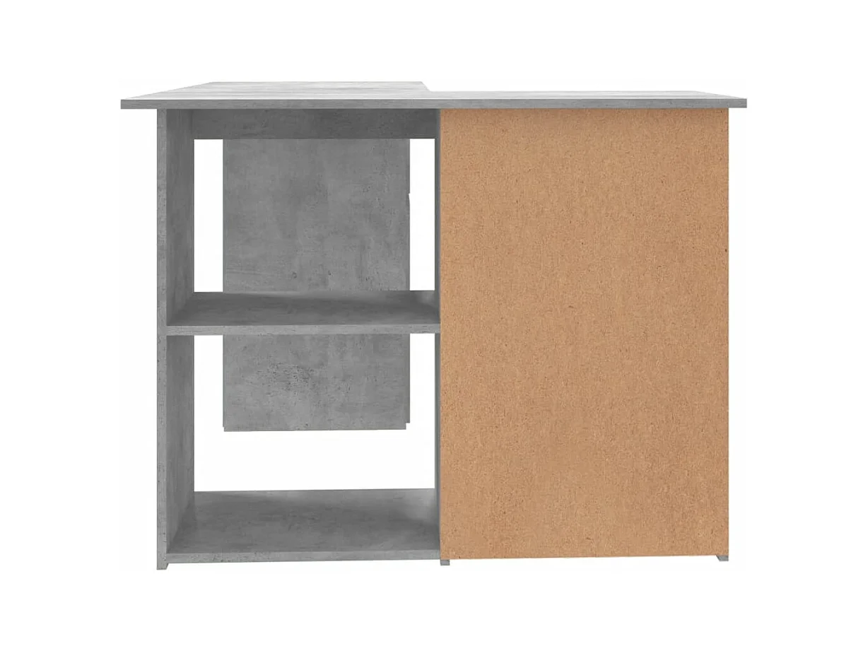 Savukoski  Bureau d'angle Gris béton 145x100x76 cm Bois d'ingénierie