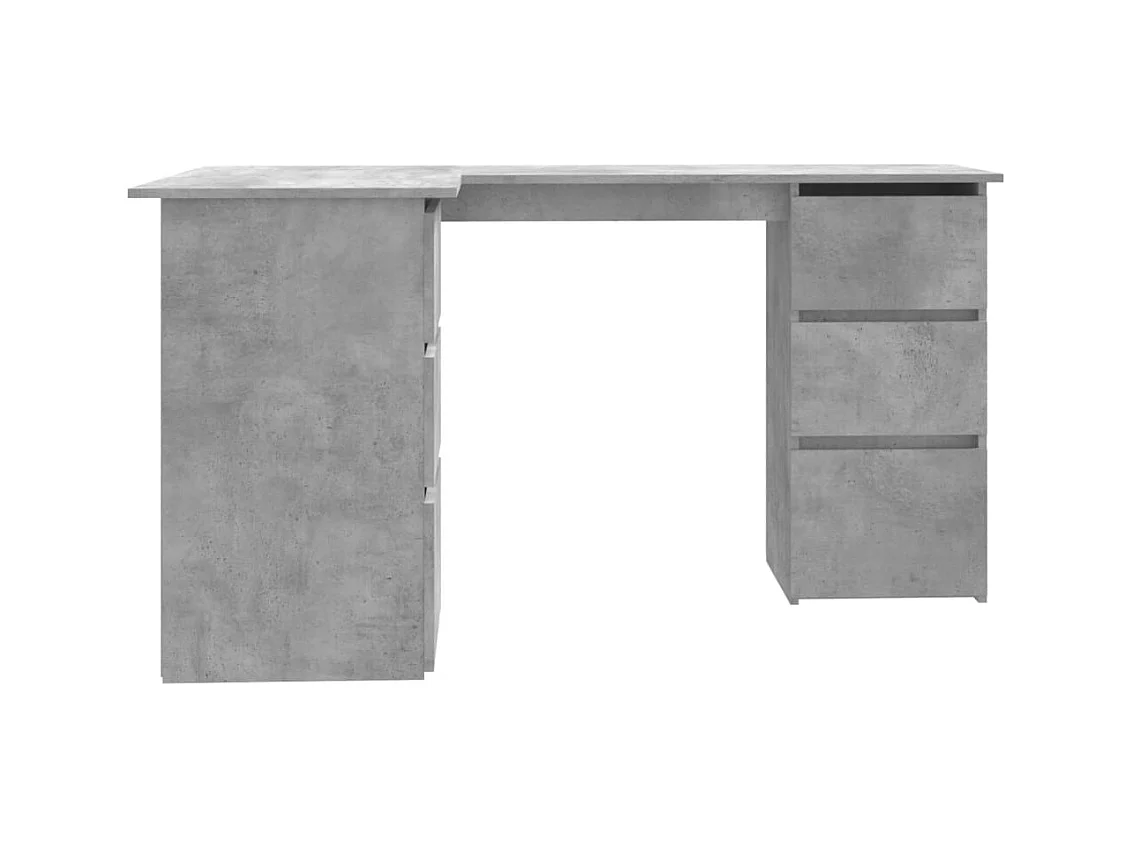 Savukoski  Bureau d'angle Gris béton 145x100x76 cm Bois d'ingénierie