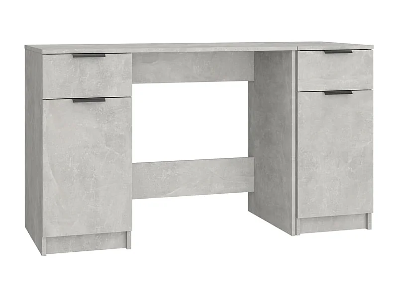 Samantha  Bureau met bijzetkast bewerkt hout betongrijs