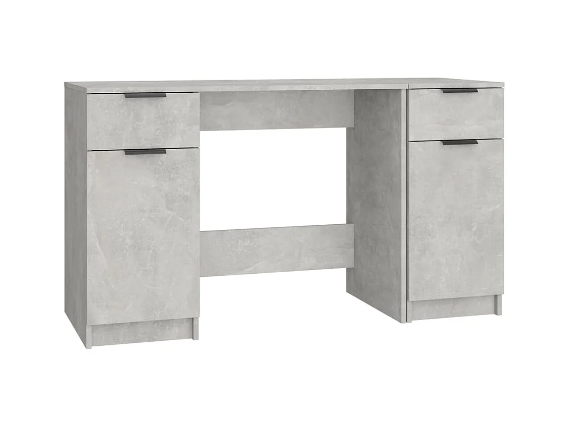 Samantha  Bureau avec armoire latérale Gris béton Bois d'ingénierie