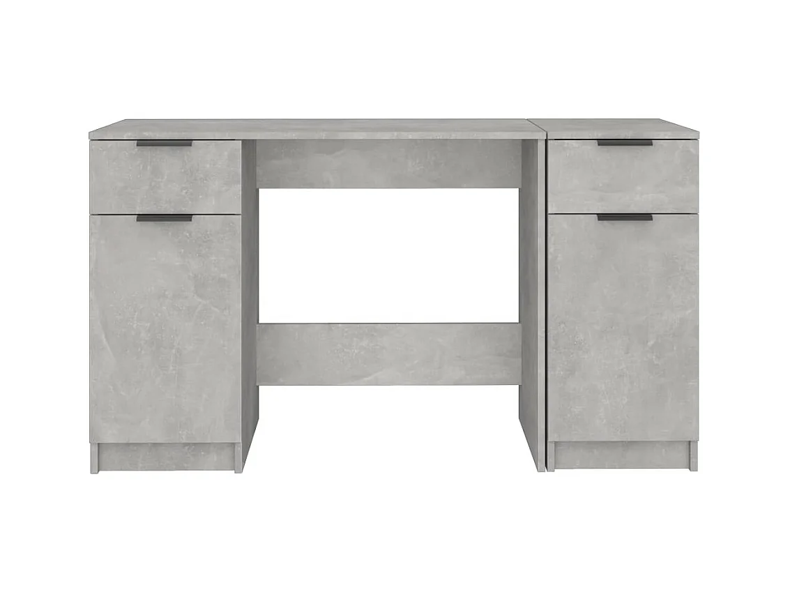 Samantha  Bureau avec armoire latérale Gris béton Bois d'ingénierie