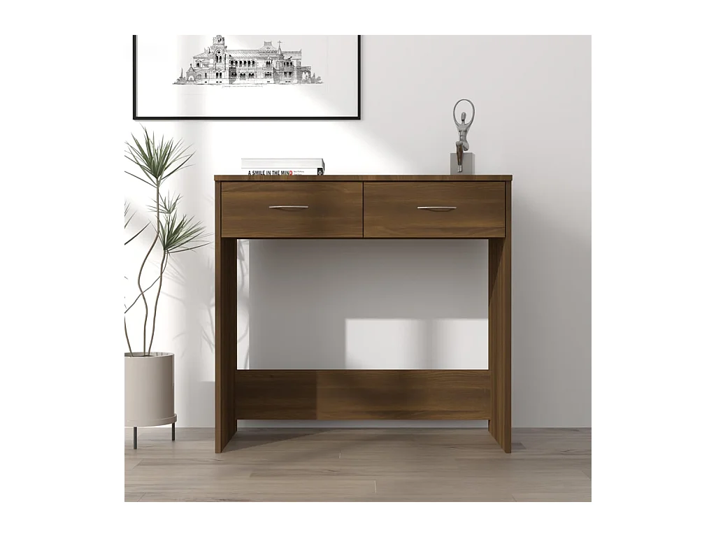 Werran  Bureau chêne marron 80x40x75 cm bois d'ingénierie