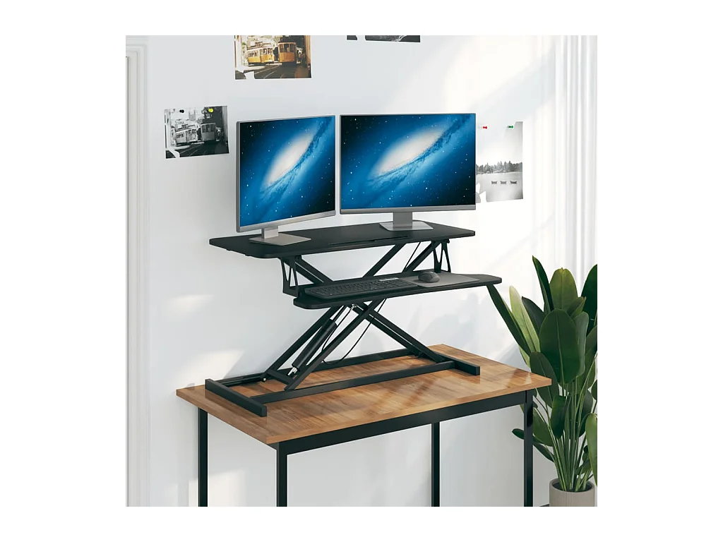 Norbert-Paul  Bureau de travail réglable 90x40x(13-50) cm Acier et bois