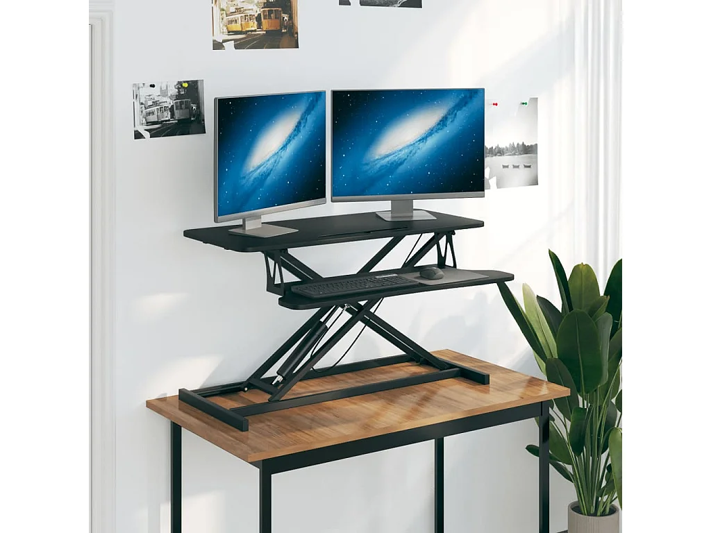 Norbert-Paul  Bureau verstelbaar 90x40x(13-41,5) cm staal en bewerkt hout