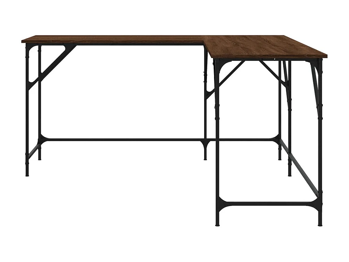 Olyn  Bureau chêne marron 149x149x75 cm bois d'ingénierie