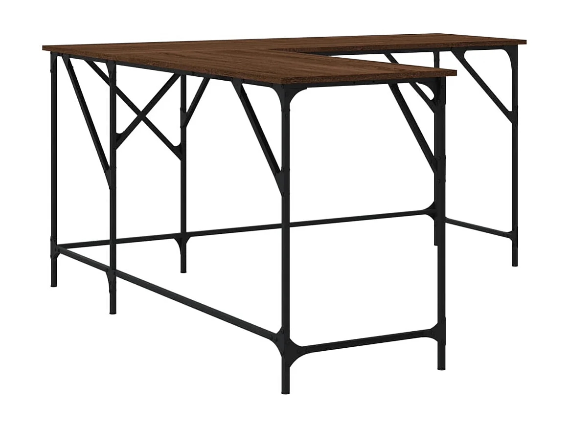 Olyn  Bureau chêne marron 149x149x75 cm bois d'ingénierie