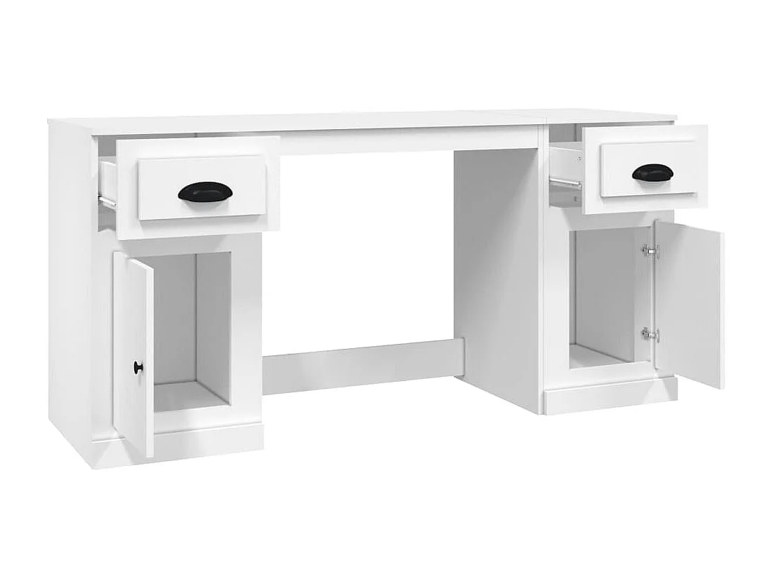 Hakan  Bureau avec armoire blanc bois d'ingénierie