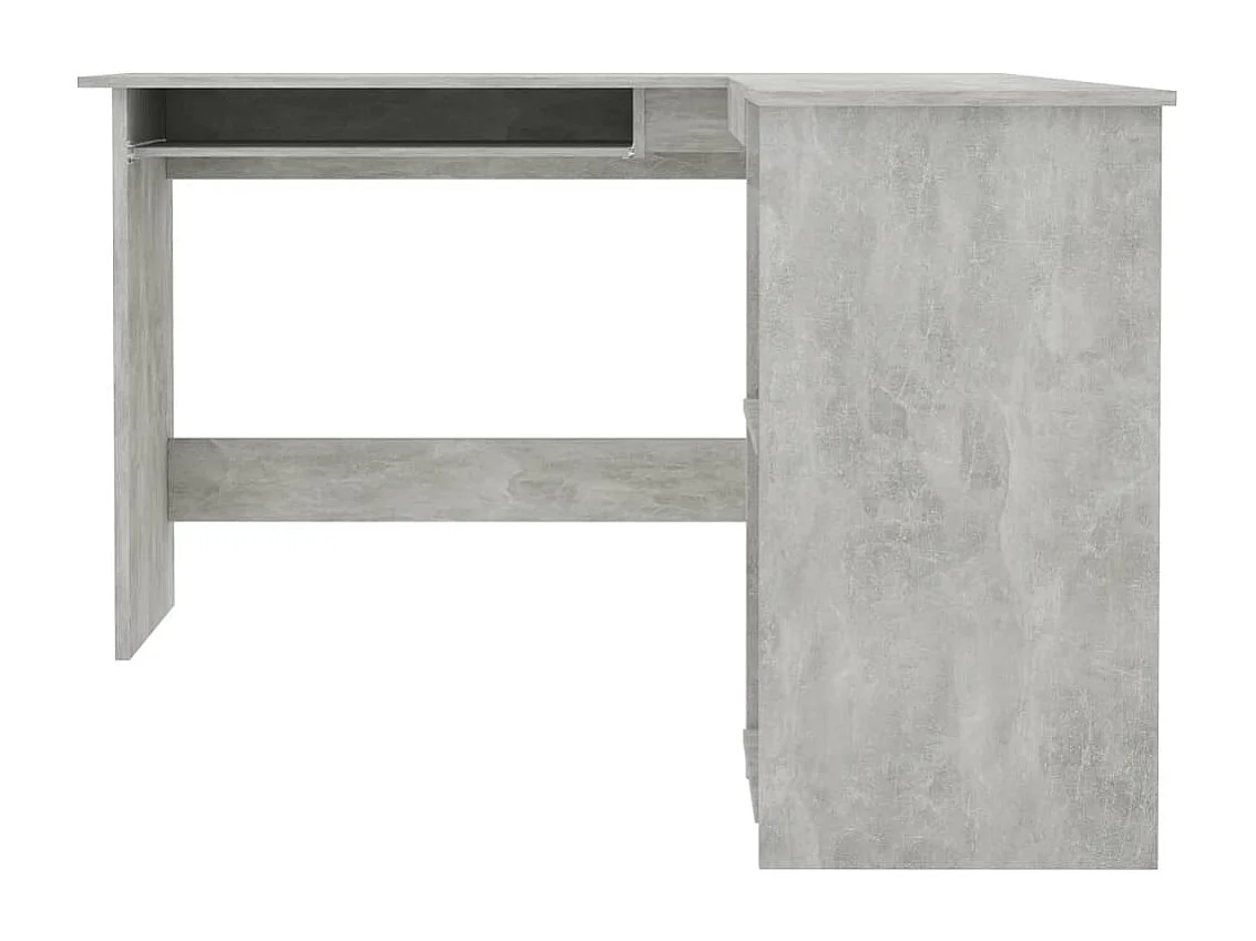 Skive  Bureau d'angle en forme de L Gris Béton Bois d'ingénierie