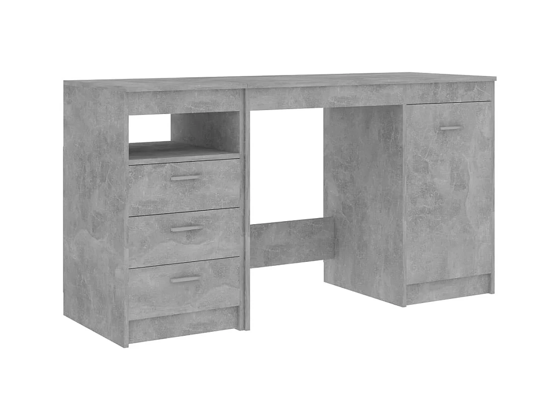 Hristina  Bureau Gris béton 140x50x76 cm Bois d’ingénierie