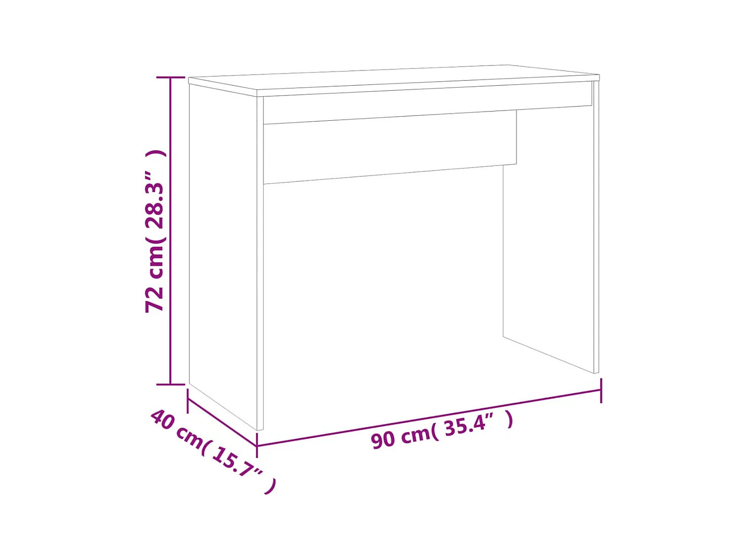 Cherry Valley  Bureau Chêne sonoma 90x40x72 cm Bois d'ingénierie