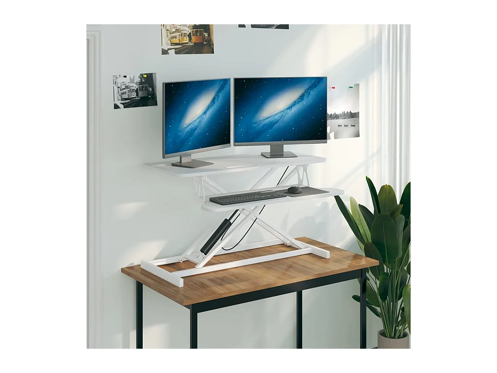 Norbert-Paul  Bureau de travail réglable 90x40x(13-50) cm Acier et bois