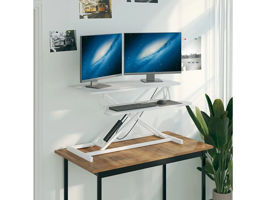 Norbert-Paul  Bureau de travail réglable 90x40x(13-50) cm Acier et bois