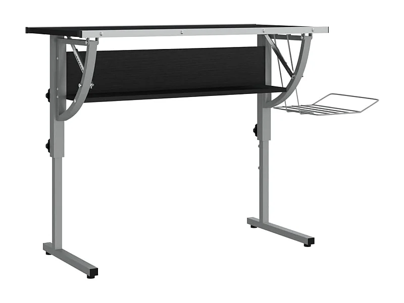 Cabazon  Bureau d'artisanat noir et gris 110x53x(58-87) cm