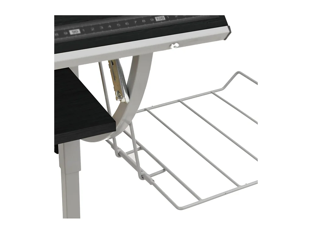 Cabazon  Bureau d'artisanat noir et gris 110x53x(58-87) cm