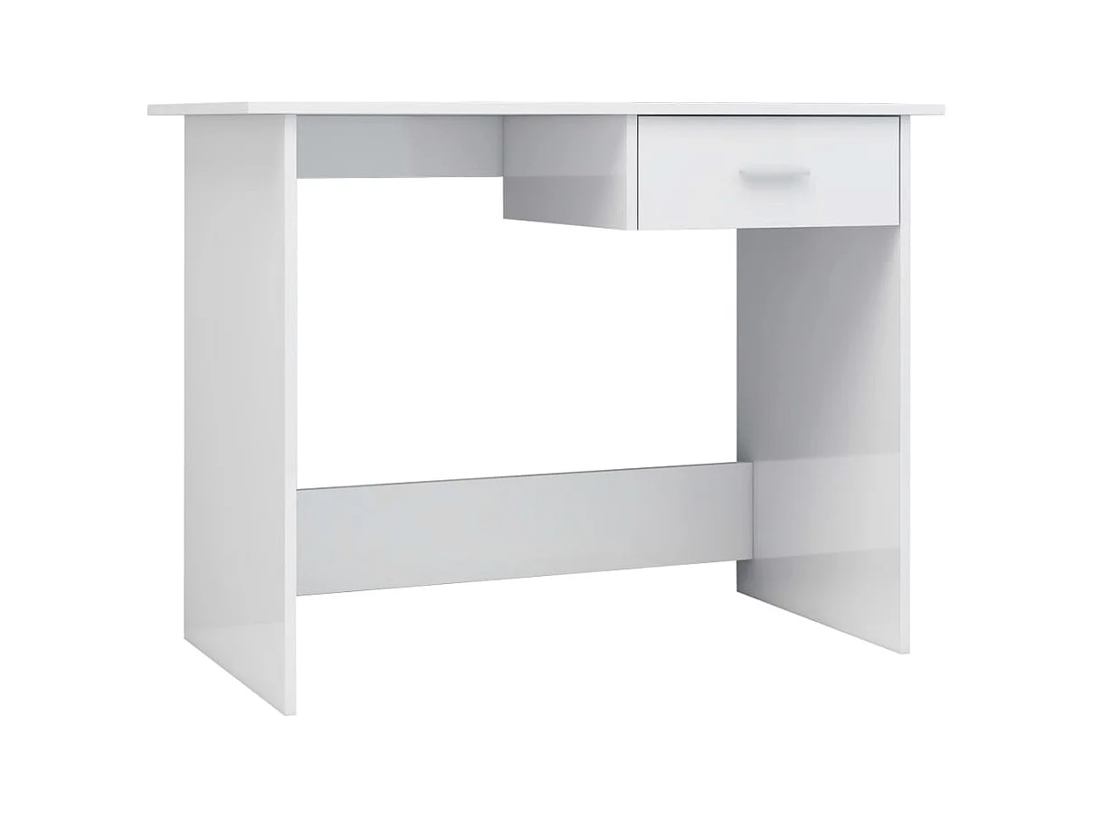 Broad Brook  Bureau Blanc brillant 100x50x76 cm Bois d’ingénierie