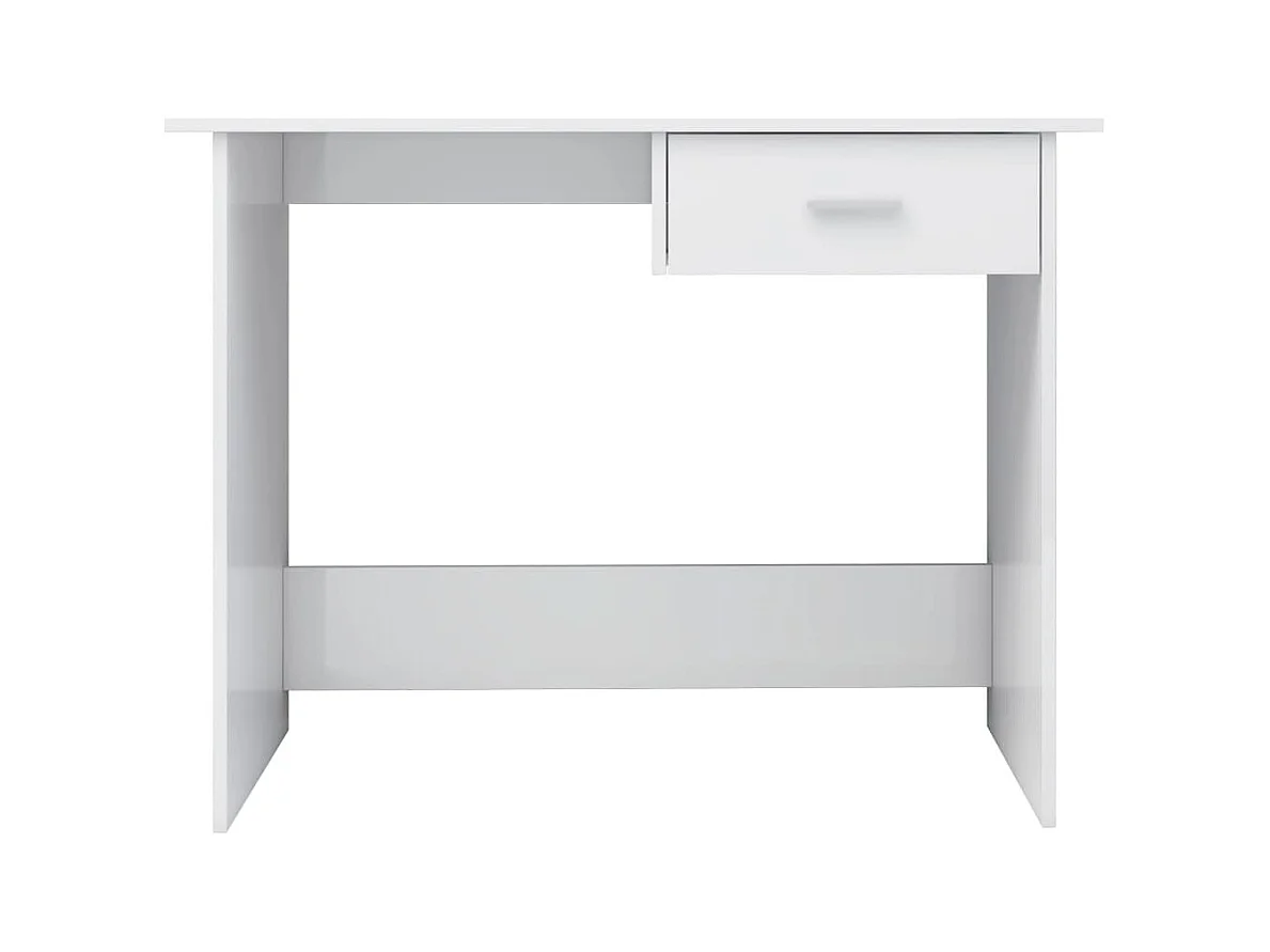 Broad Brook  Bureau Blanc brillant 100x50x76 cm Bois d’ingénierie