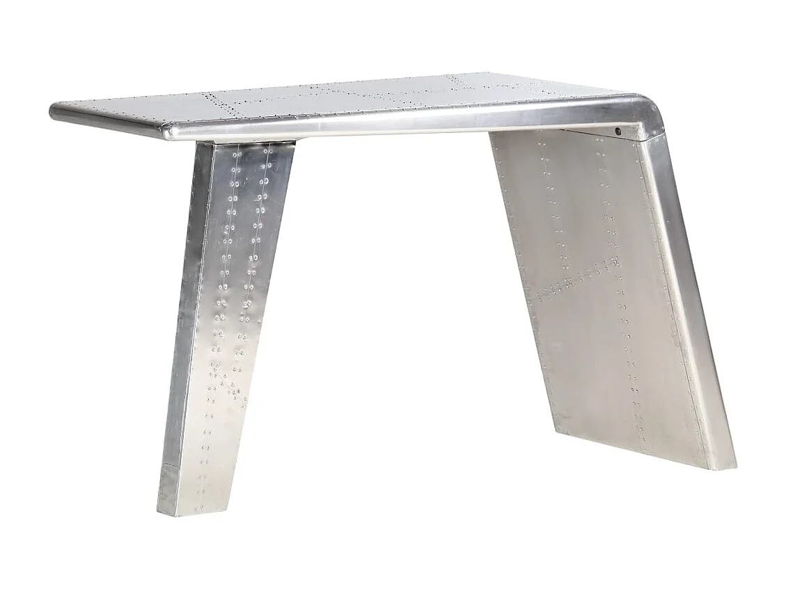 Garden Furniture -  Bureau style avion Argenté 112x50x76 cm Métal