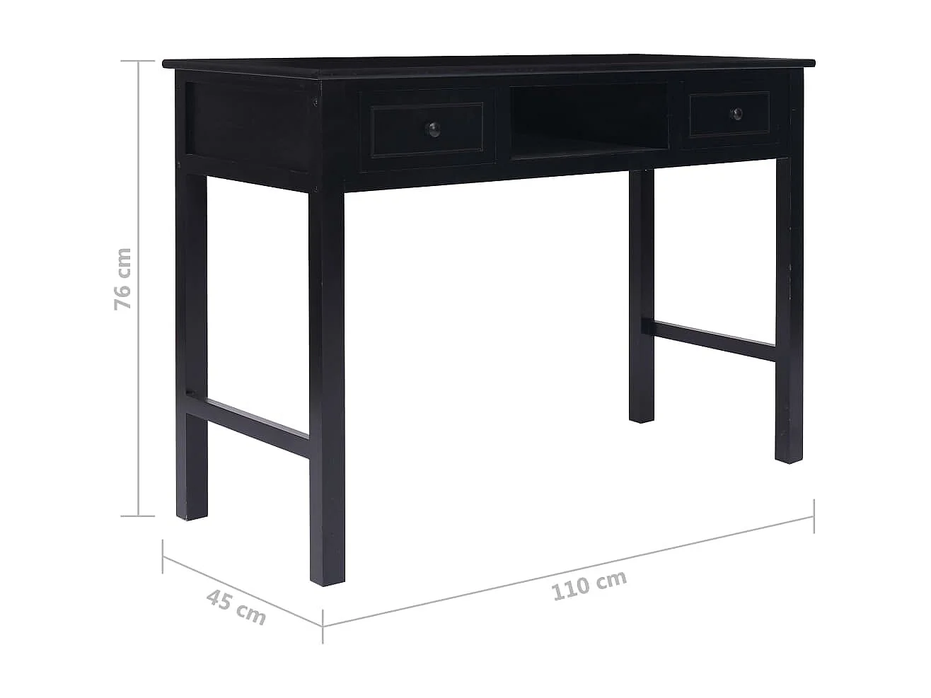 Almont  Escritorio de madera negro 110x45x76 cm
