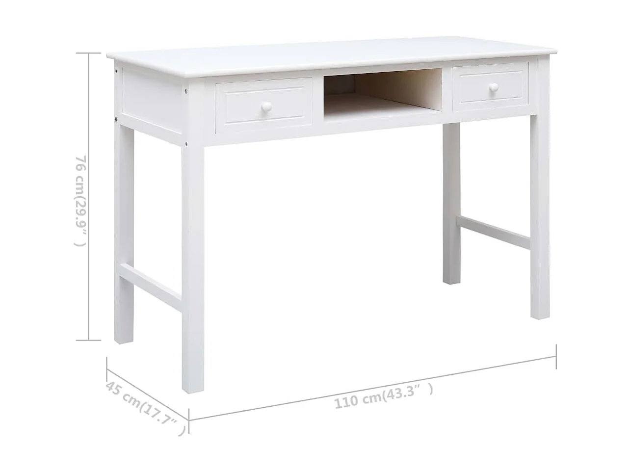 Almont  Escritorio de madera blanco 110x45x76 cm