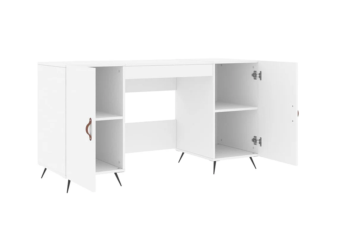 Jan  Bureau blanc 140x50x75 cm bois d'ingénierie
