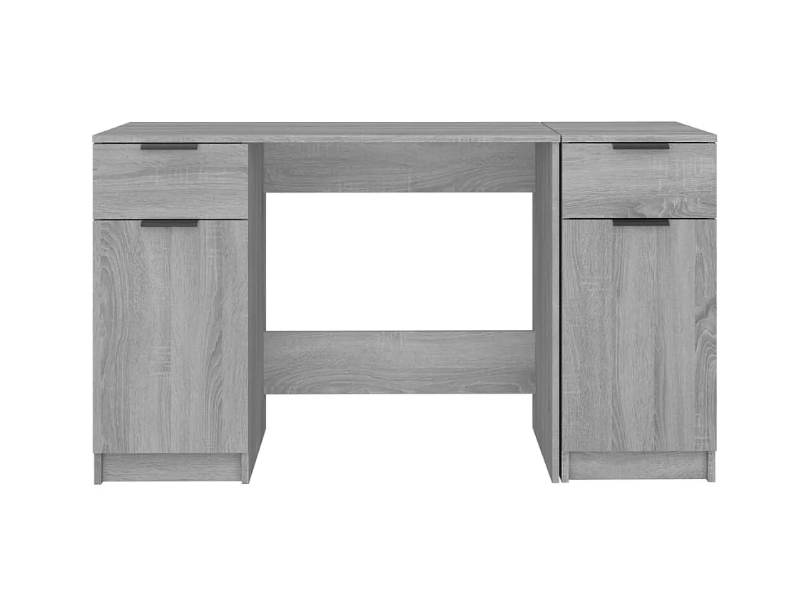 Samantha  Bureau avec armoire latérale Sonoma gris Bois d'ingénierie
