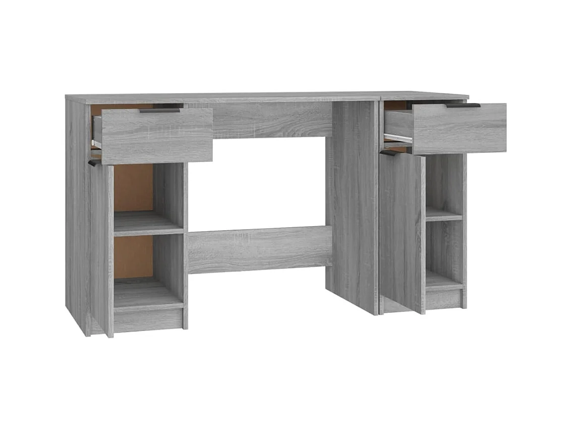 Samantha  Bureau avec armoire latérale Sonoma gris Bois d'ingénierie