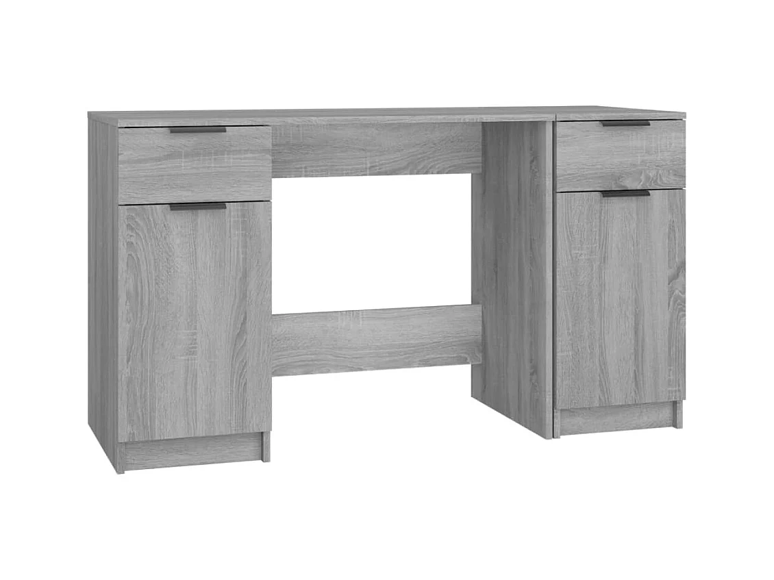Samantha  Bureau met bijzetkast bewerkt hout grijs sonoma eikenkleurig