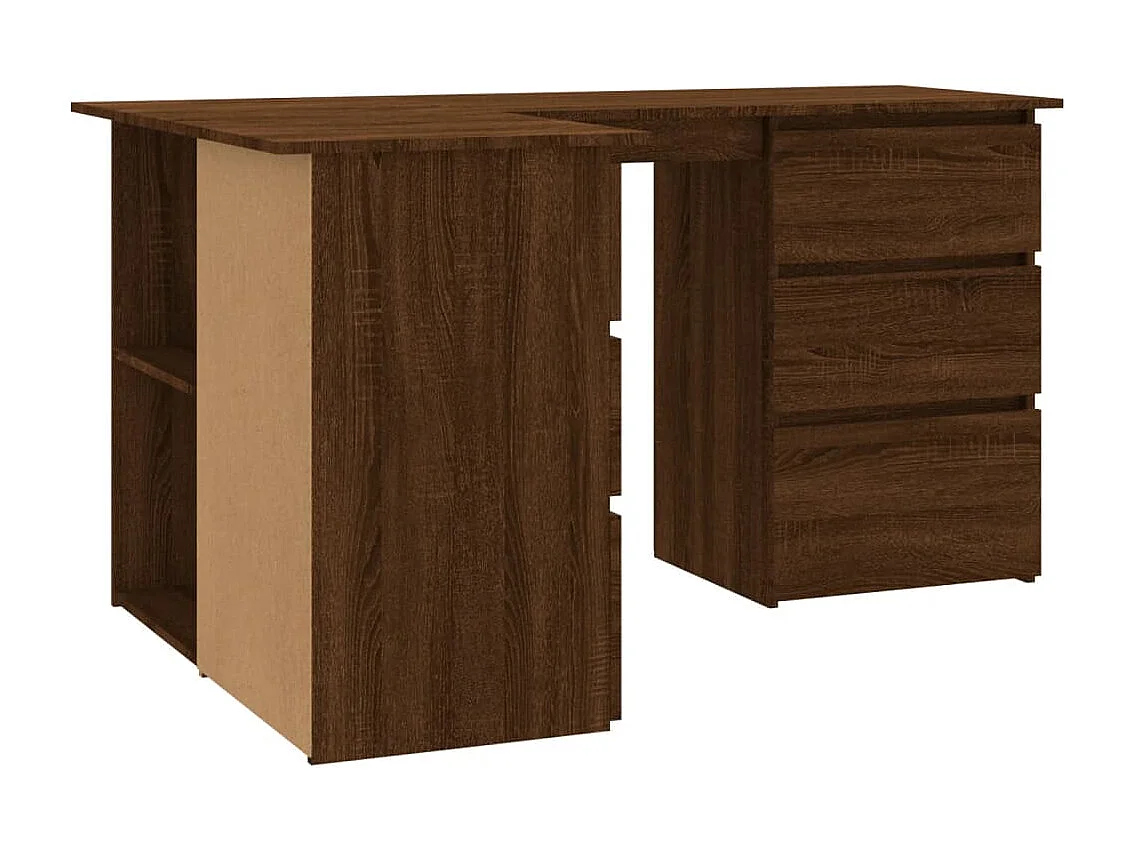 Savukoski  Bureau d'angle Chêne marron 145x100x76 cm Bois d'ingénierie