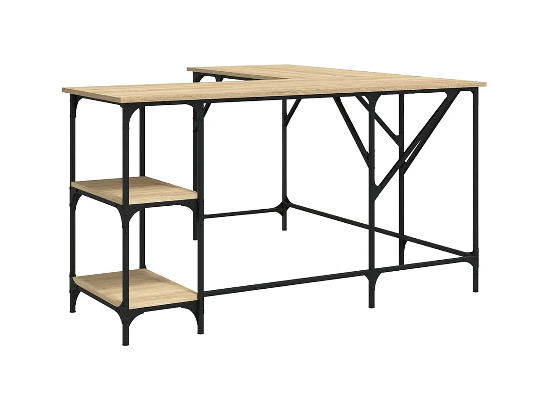 Selma  Bureau 139x139x75 cm bewerkt hout sonoma eikenkleurig