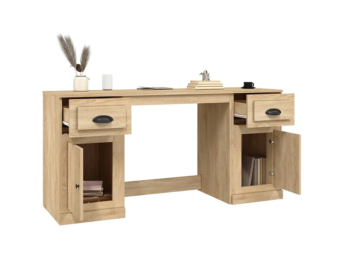 Hakan  Bureau avec armoire chêne sonoma bois d'ingénierie