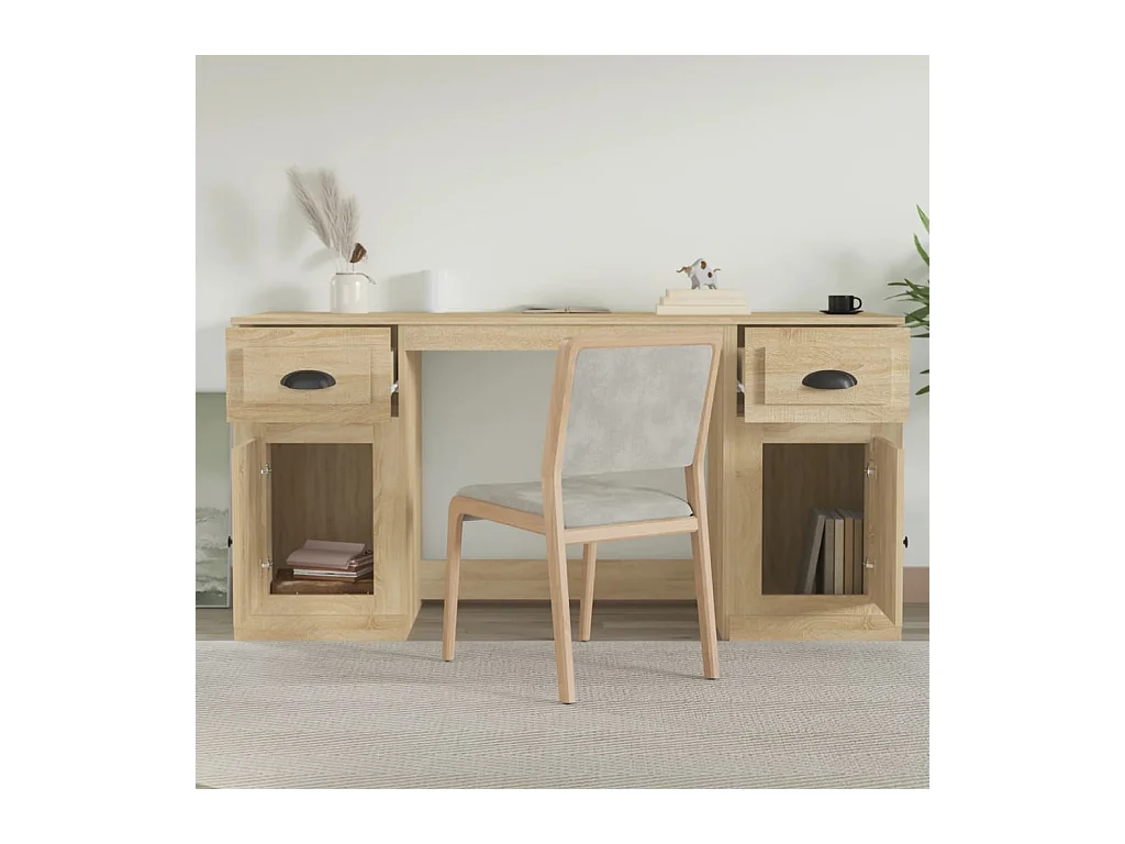 Hakan  Bureau avec armoire chêne sonoma bois d'ingénierie