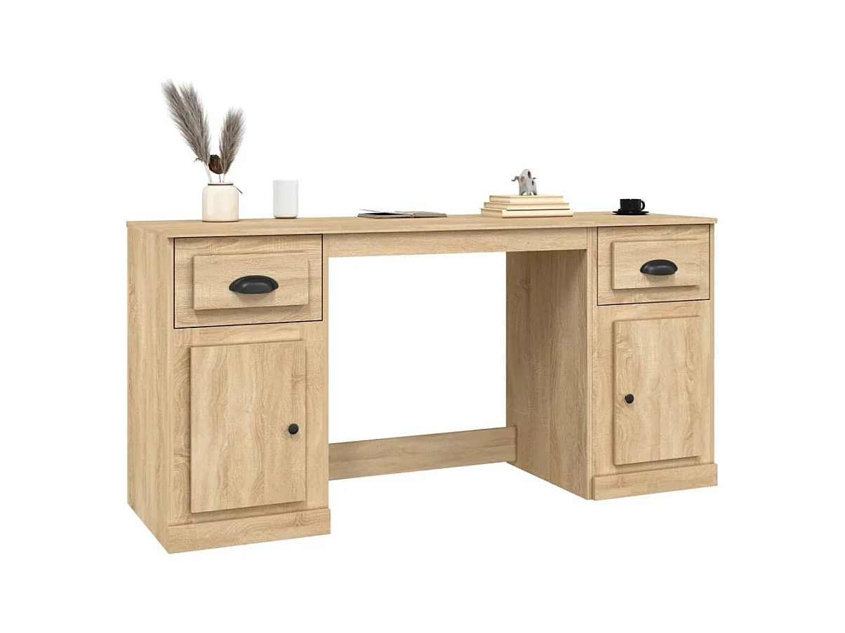 Hakan  Bureau avec armoire chêne sonoma bois d'ingénierie