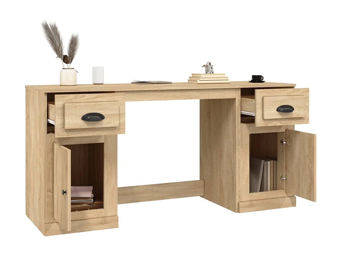 Hakan  Bureau avec armoire chêne sonoma bois d'ingénierie