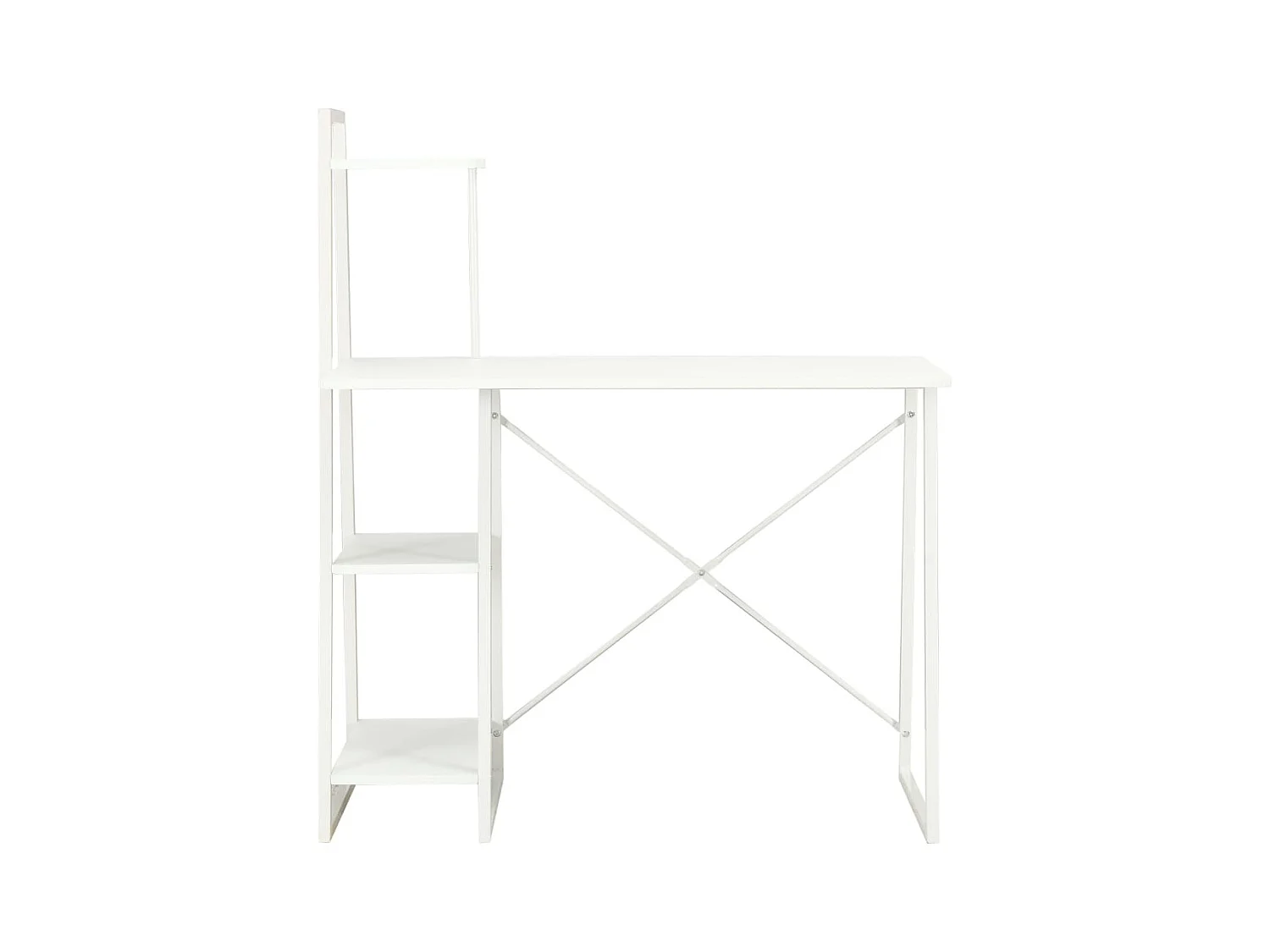 Brynsi  Bureau avec étagère Blanc 102x50x117 cm