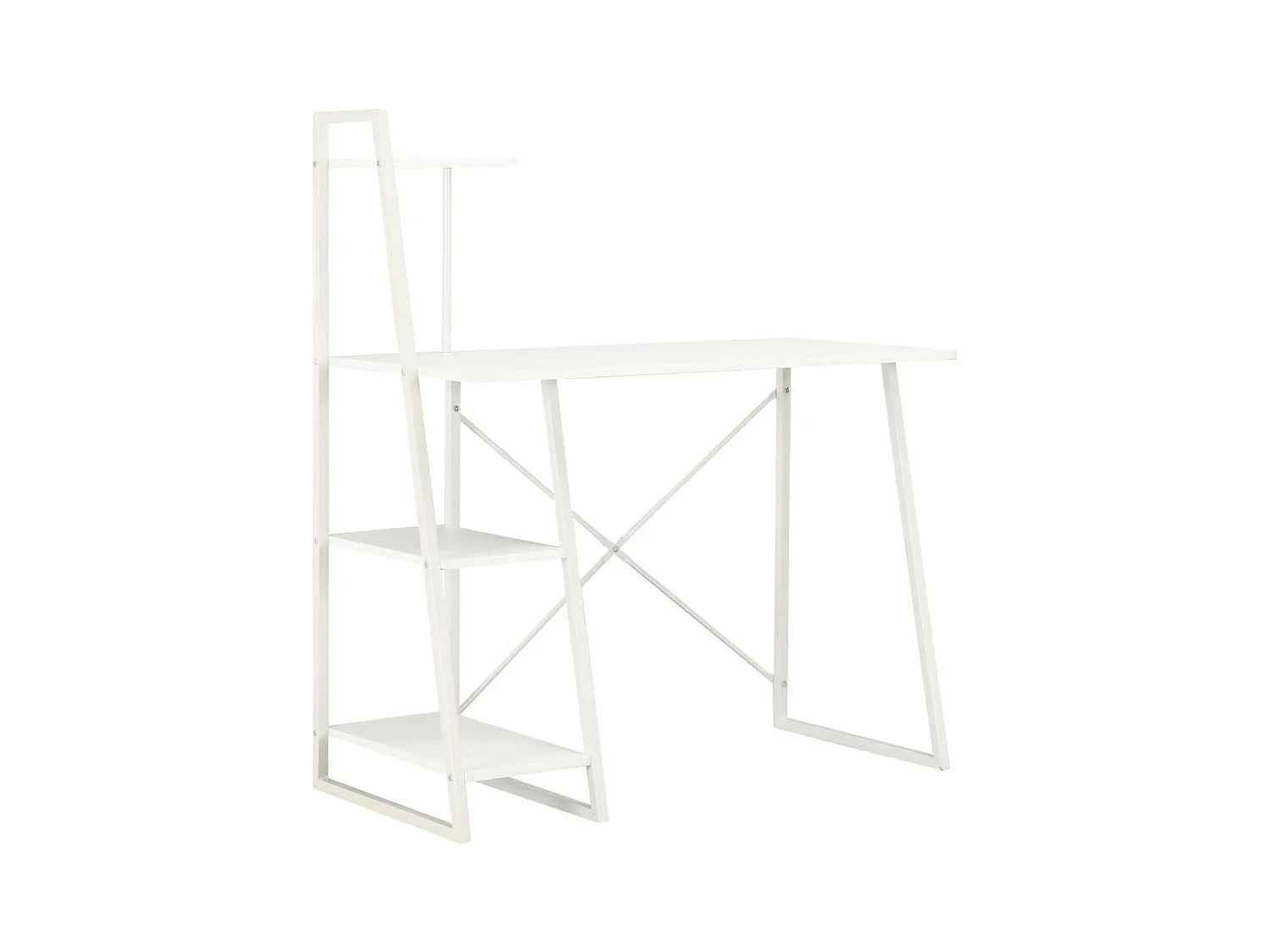 Brynsi  Bureau avec étagère Blanc 102x50x117 cm