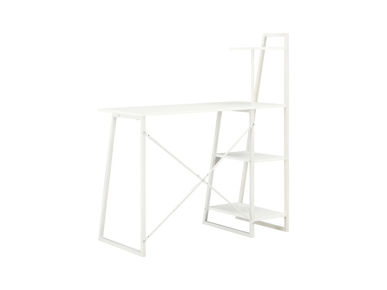 Brynsi  Bureau avec étagère Blanc 102x50x117 cm